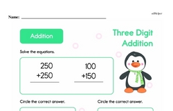 Second Grade Addition Worksheets - Three-Digit Addition Worksheet #4