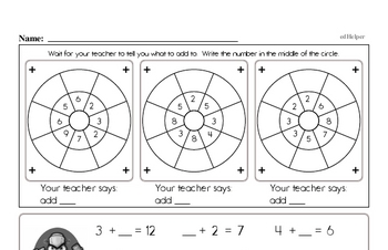Addition Facts Mad Minute Worksheets (addition of 2 to 9)