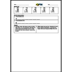 4th Quarter Math Assessment for Second Grade - Few Mixed Review Math Problem Pages