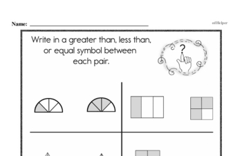 Fractions - Equivalent Fractions Mixed Math PDF Workbook for Second Graders