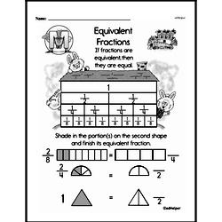 Second Grade Fractions Worksheets - Equivalent Fractions Worksheet #6