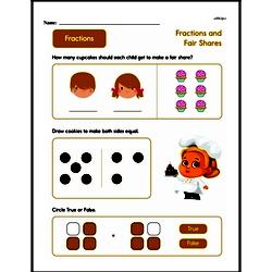 Second Grade Fractions Worksheets - Fractions and Fair Shares Worksheet #1