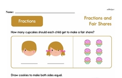 Second Grade Fractions Worksheets - Fractions and Fair Shares Worksheet #1