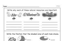 Second Grade Fractions Worksheets - Fractions and Parts of a Whole Worksheet #1