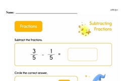 Second Grade Fractions Worksheets - Subtracting Fractions Worksheet #3