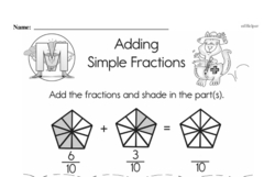 Second Grade Fractions Worksheets Worksheet #3
