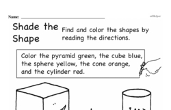 Second Grade Geometry Worksheets - 3D Shapes Worksheet #1