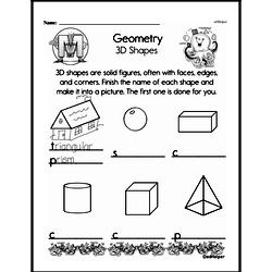 Second Grade Geometry Worksheets - 3D Shapes Worksheet #13