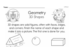 Second Grade Geometry Worksheets - 3D Shapes Worksheet #13