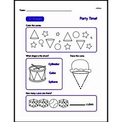 Second Grade Geometry Worksheets - 3D Shapes Worksheet #14
