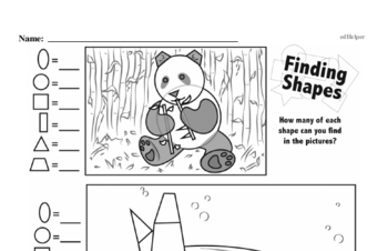 Geometry - Decomposing Shapes Mixed Math PDF Workbook for Second Graders