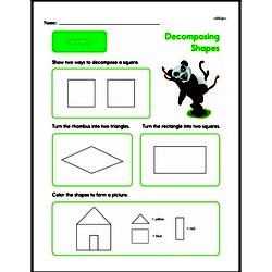 second grade geometry worksheets decomposing shapes