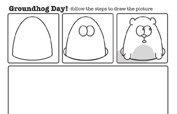 Draw the Picture Fun Worksheet Pages for Groundhog Day