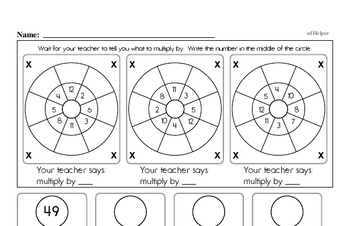 Mad Minute Timed Multiplication Math Drill Pages for Second Graders