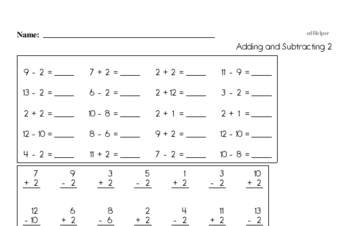 Free Second Grade Math Facts Practice PDF Worksheets | edHelper.com