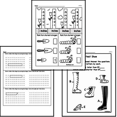Measurement - Length Mixed Math PDF Workbook for Second Graders