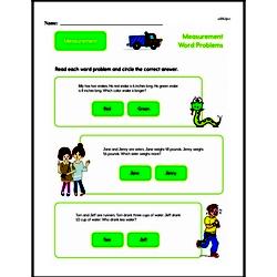 Second Grade Measurement Worksheets - Measurement Word Problems Worksheet #3