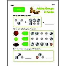 Second Grade Money Math Worksheets - Adding Groups of Coins Worksheet #30