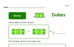 Second Grade Money Math Worksheets - Dollars Worksheet #4