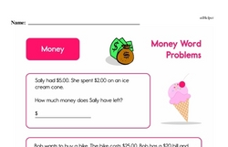 Second Grade Money Math Worksheets - Money Word Problems Worksheet #14