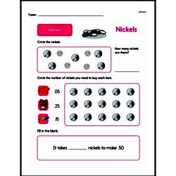 Second Grade Money Math Worksheets - Nickels Worksheet #14