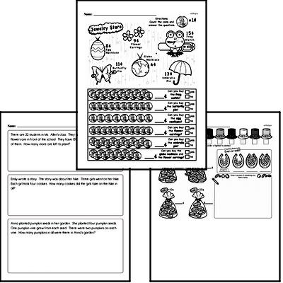Money Math - Pennies Mixed Math PDF Workbook for Second Graders