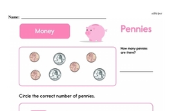 Second Grade Money Math Worksheets - Pennies Worksheet #13