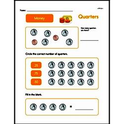 Second Grade Money Math Worksheets - Quarters Worksheet #14