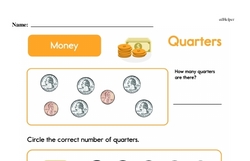 Second Grade Money Math Worksheets - Quarters Worksheet #14