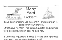 Second Grade Money Math Worksheets Worksheet #2