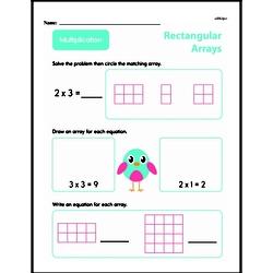 Second Grade Multiplication Worksheets - Multiplication within 25 and Rectangular Arrays Worksheet #8
