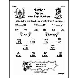 Second Grade Number Sense Worksheets - Multi-Digit Numbers Worksheet #6