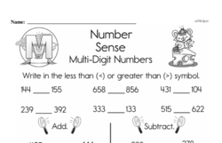 Second Grade Number Sense Worksheets - Multi-Digit Numbers Worksheet #6