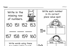 Second Grade Number Sense Worksheets - Three-Digit Numbers Worksheet #14