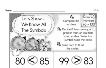 Number Sense - Three-Digit Numbers Mixed Math PDF Workbook for Second Graders