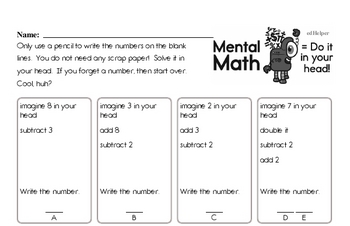 Number Sense Mixed Math PDF Workbook for Second Graders