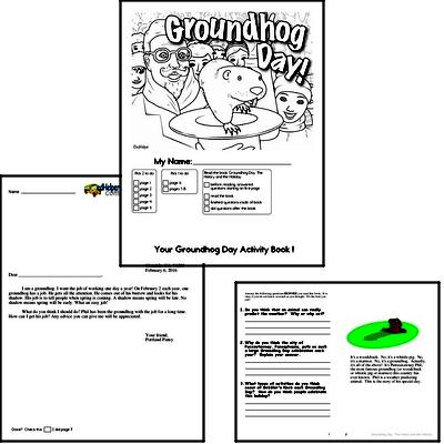 Second Grade Groundhog Day Worksheets Activity Book (more challenging)
