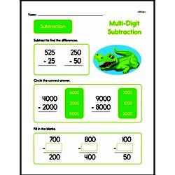 Second Grade Subtraction Worksheets - Multi-Digit Subtraction Worksheet #3
