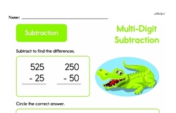 Second Grade Subtraction Worksheets - Multi-Digit Subtraction Worksheet #3