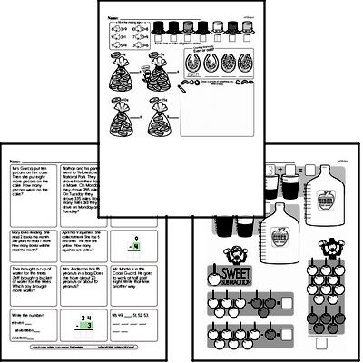 Subtraction - Subtraction within 10 Mixed Math PDF Workbook for Second Graders