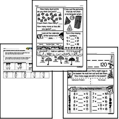 Subtraction - Two-Digit Subtraction Workbook (all teacher worksheets - large PDF)