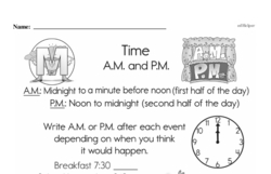 Second Grade Time Worksheets - AM and PM Worksheet #2