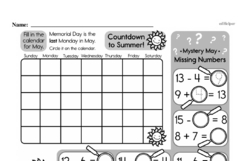 Second Grade Time Worksheets - Days, Weeks and Months on a Calendar Worksheet #5