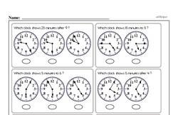 Second Grade Time Worksheets - Time to the Nearest Five Minutes Worksheet #1