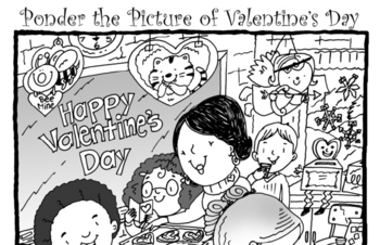 Ponder the Picture: Valentine's Day Worksheet - Better than a hidden picture puzzle worksheet.
