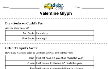 Valentine's Day Glyph Printable