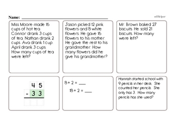 Second Grade Word Problems Book