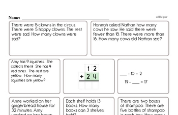 Second Grade Word Problems Challenge Book