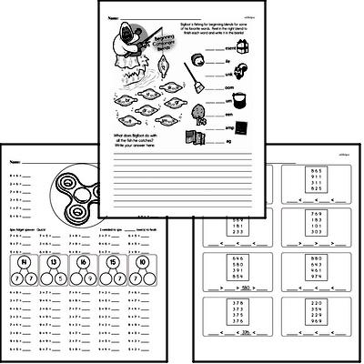 April Fun Packets - Small 5-7 Page Worksheets<BR>Use for homework, in the classroom, or for fast finishers.