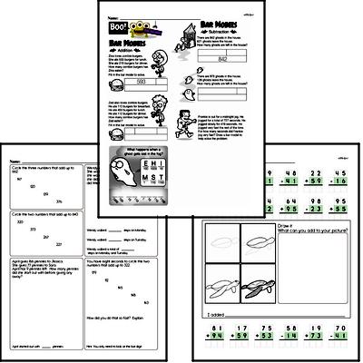 Fourth Grade Math Review for Sept and Oct [with Halloween Theme Pages]